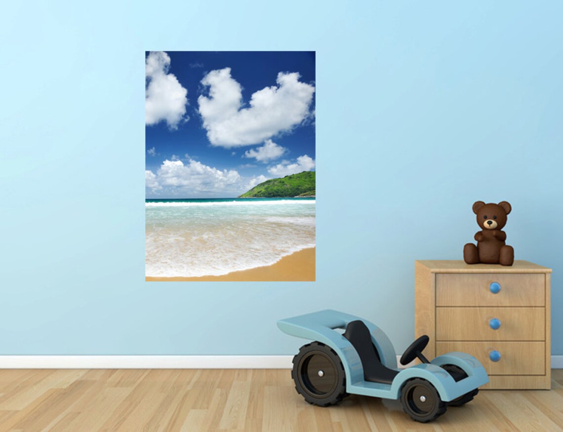 Beautiful beach wall decal vertical 3D window beach wall Etsy