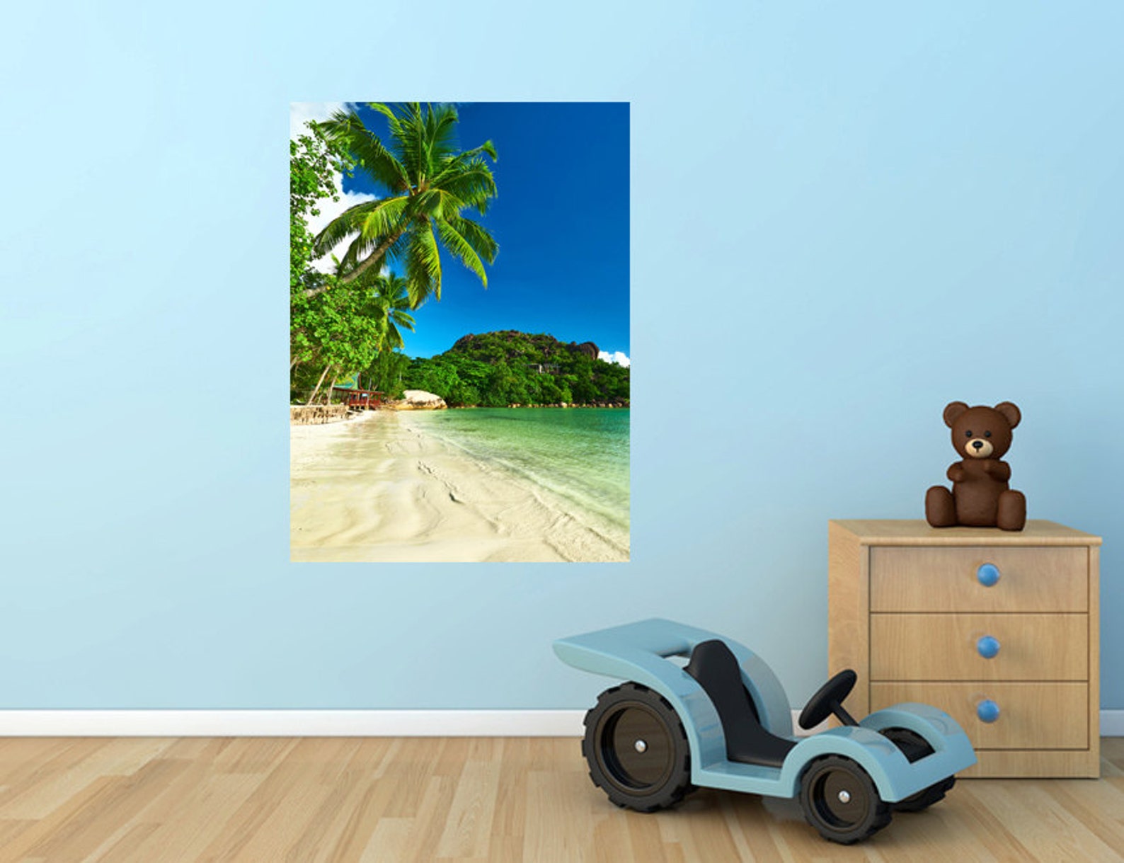 Tropical Beach Wall Decal Vertical 3D Window Tropical Coast Etsy