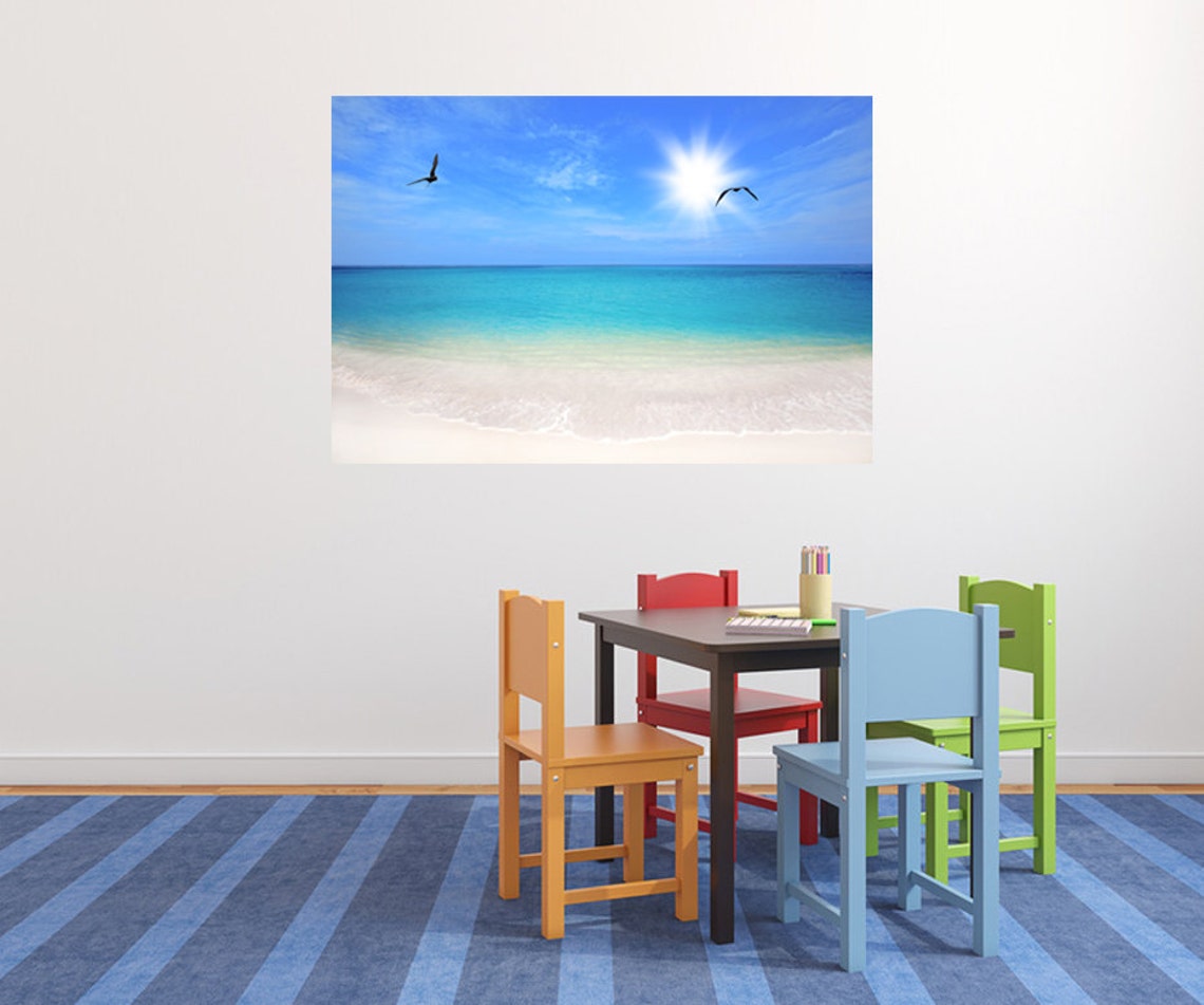 Beach Wall Decal Blue Sky Wall Decal Beach for Nursery Room - Etsy