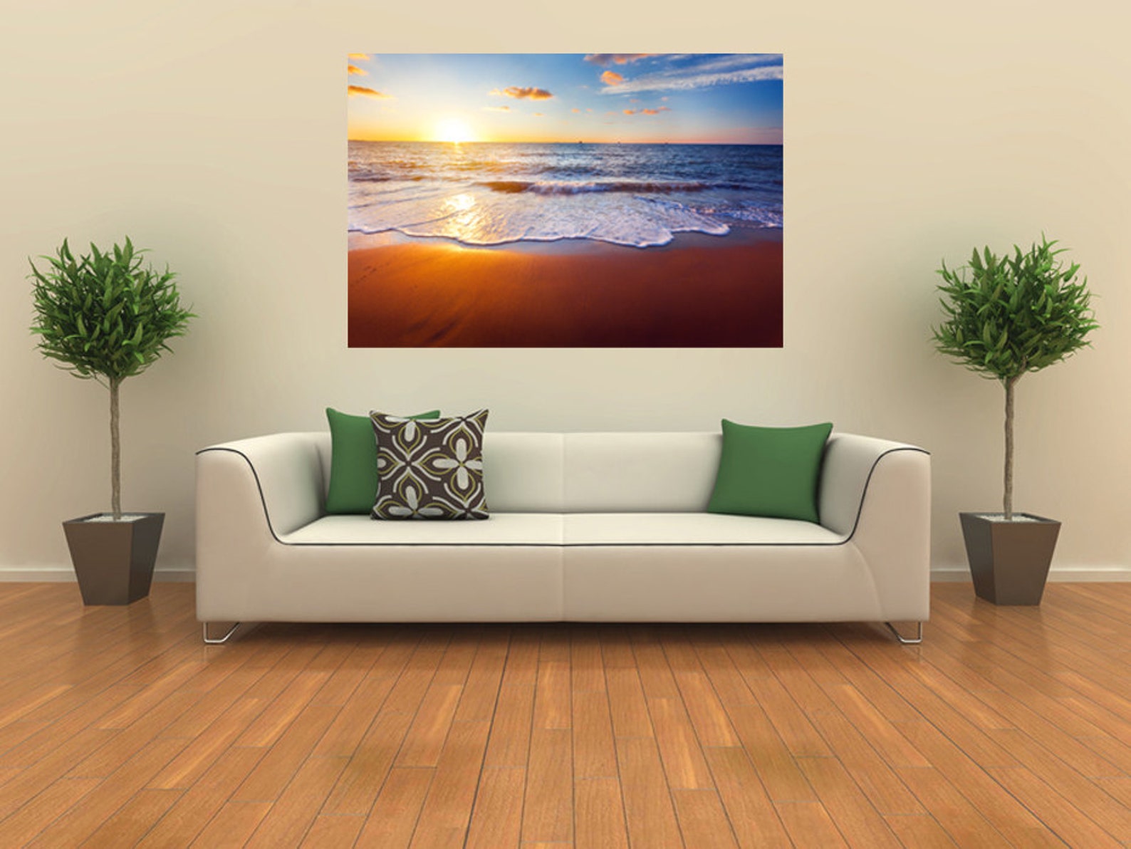 Beach Wall Decal Sunset Decal for Room Decor Sun Reflection Etsy