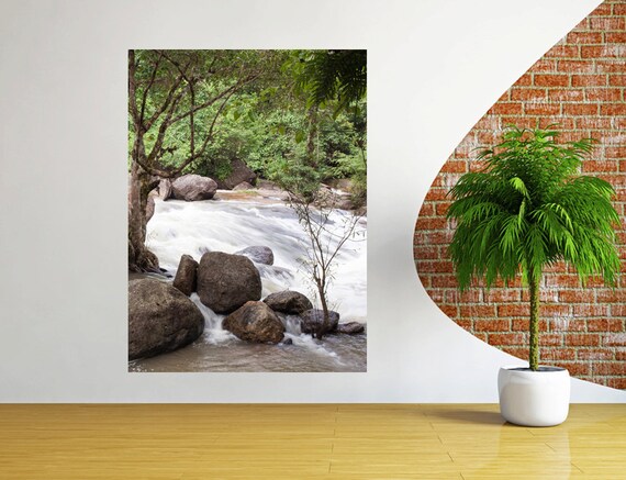 Wodospad ściany Naklejki Pionowe Okna 3d Wodospad Naklejki ścienne Dla Przedszkola Sypialnia Kolorowy Las Góry Ogromne ściany Naklejki Wystrój 231