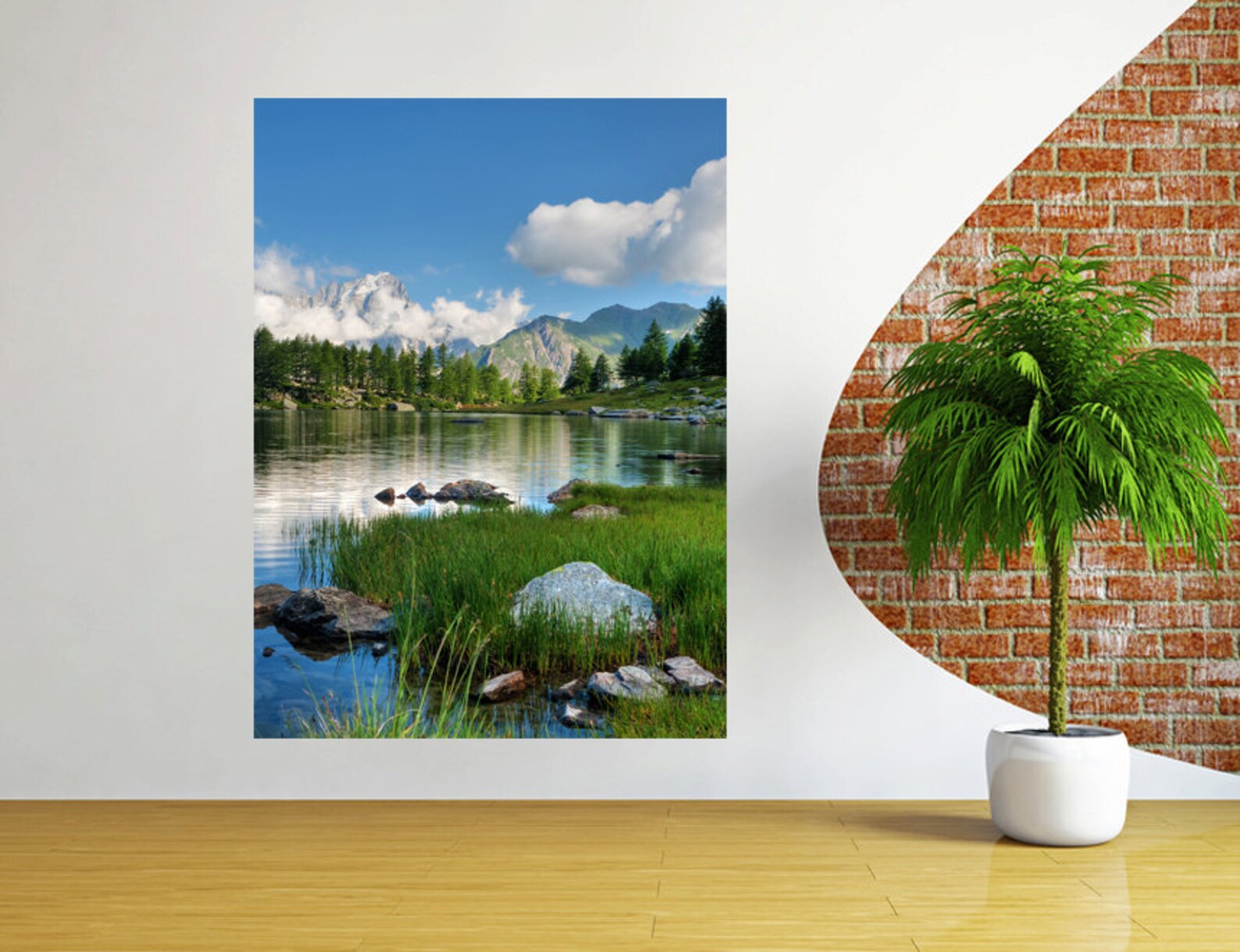 Lake wall decal vertical 3D window decor lake wall sticker Etsy