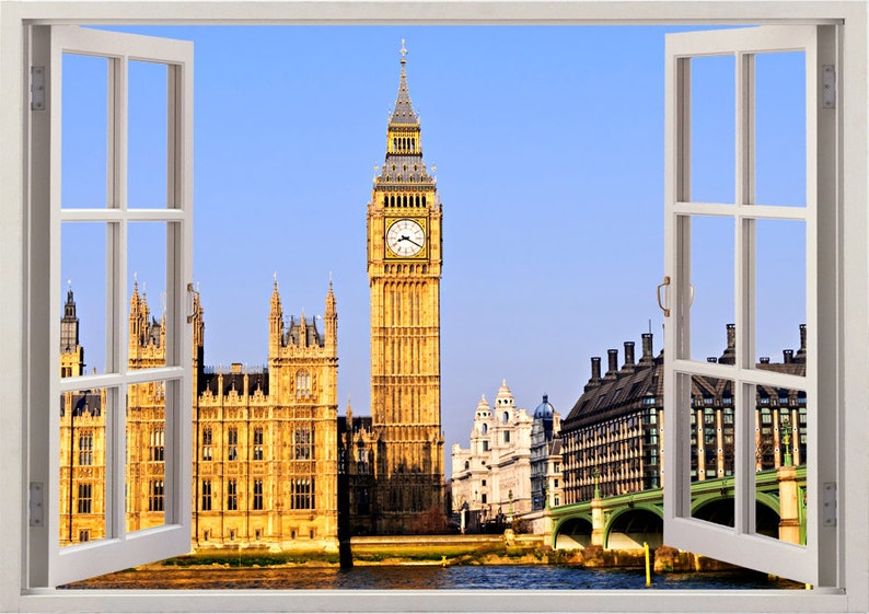 big ban wall sticker 3d window london wall decal uk for home | etsy