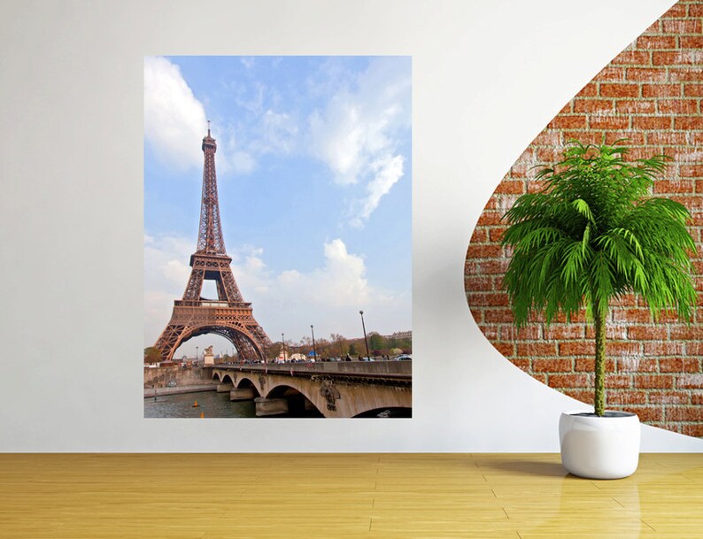 Eiffel Tower wall decal vertical 3D window paris sticker for Etsy