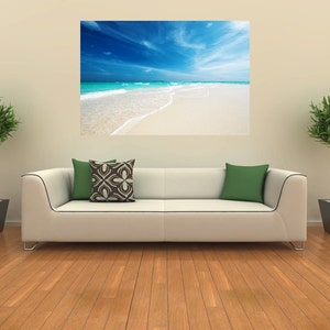 Amazing beach wall decal coast photo decal children room decor poster, colorful ocean wall art print for nursery room decoration send 253 image 2