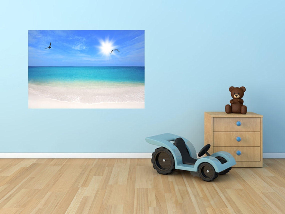 Beach Wall Decal Blue Sky Wall Decal Beach for Nursery Room - Etsy