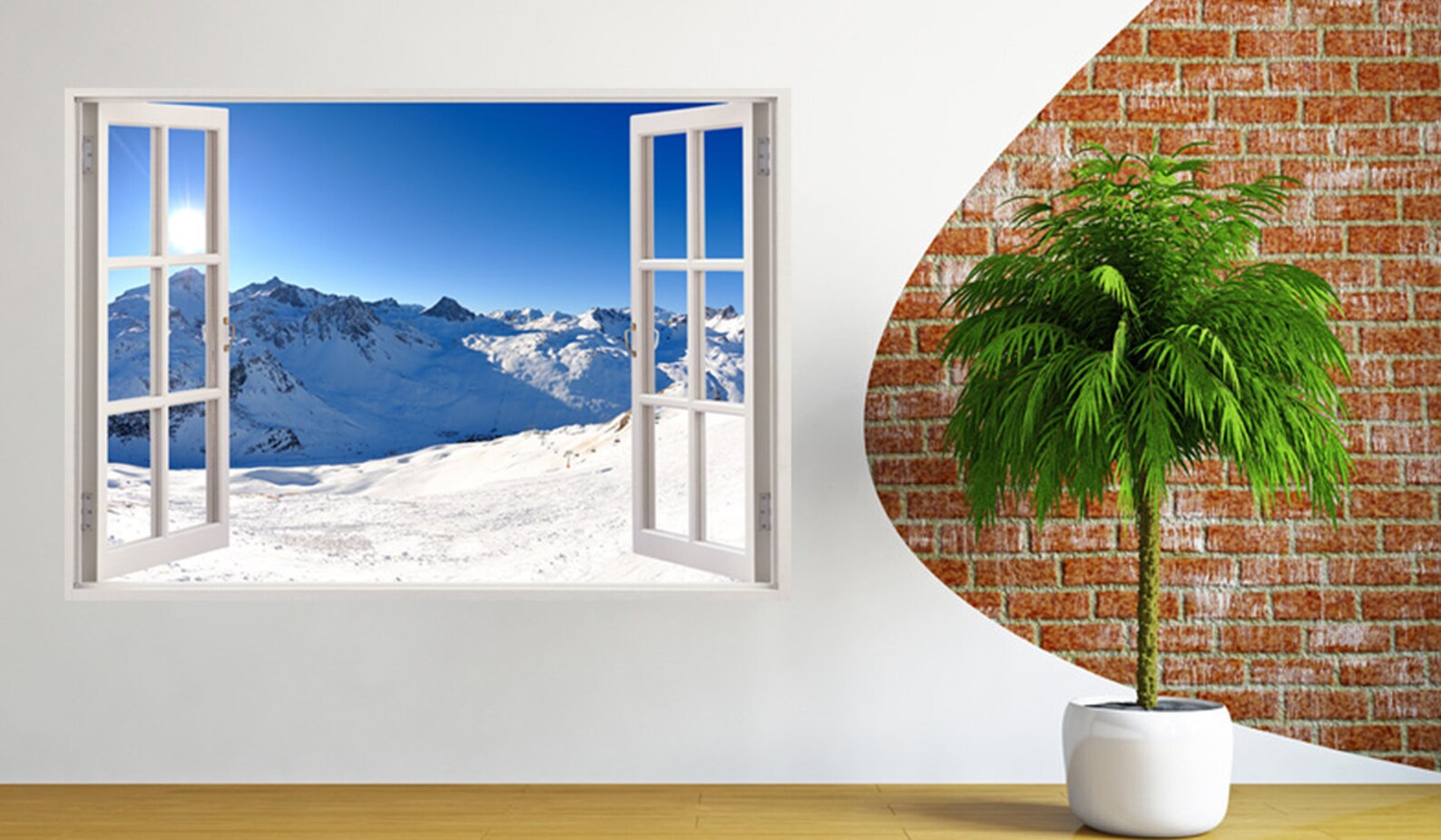 Snow Mountains Wall Stickers Window Snow Mountain Decals for Etsy
