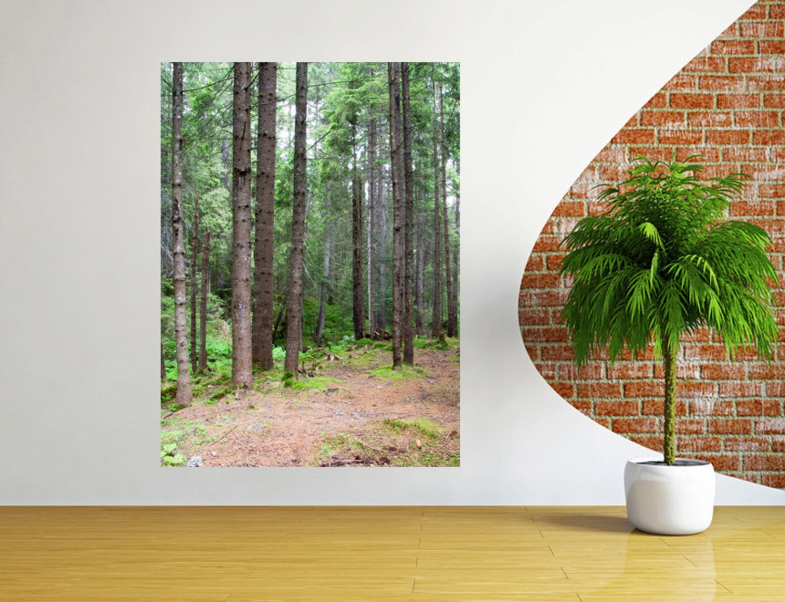 Forest trees wall decal tree wall decal trees vertical 3D Etsy