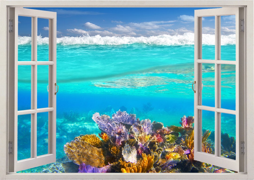 Create-A-Mural Coral Reef & Seaweed, Ocean Wall Decals, Undersea Decor