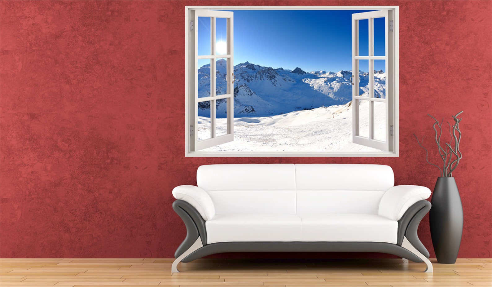 Snow Mountains Wall Stickers Window Snow Mountain Decals for Etsy