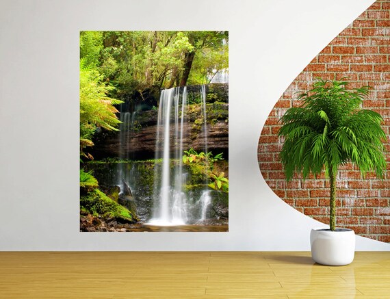 Waterfall Autumn Forest 3D Wall Art Sticker Mural Decal Poster Nature View  GK16