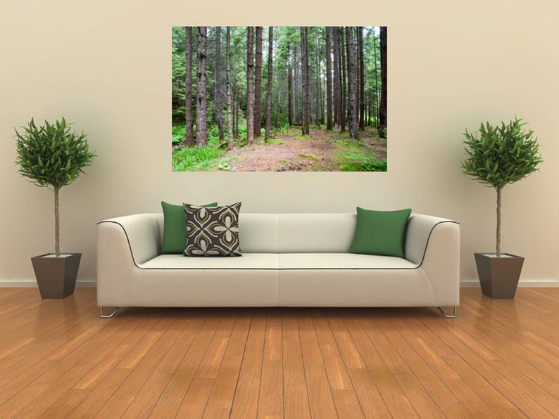 Forest wall decal print trees wall decal poster green tree Etsy