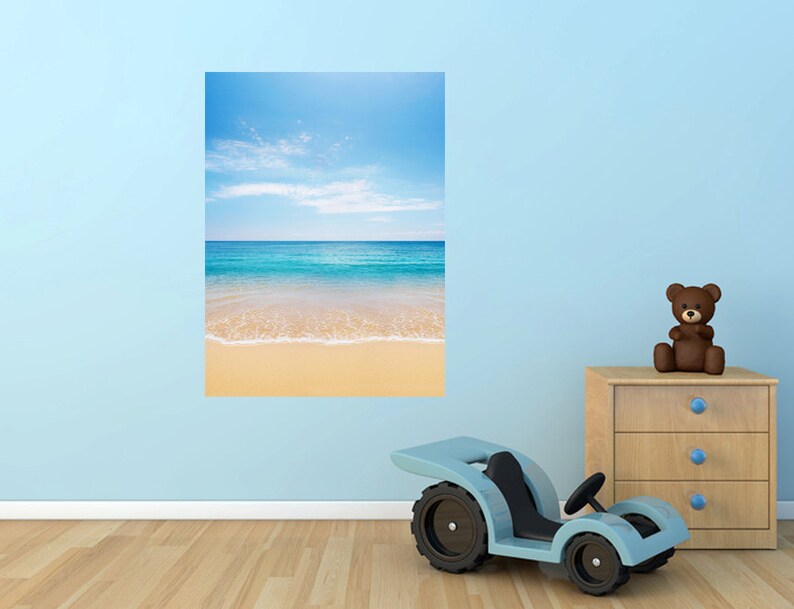 Beach wall decal vertical 3D window tropical beach wall Etsy