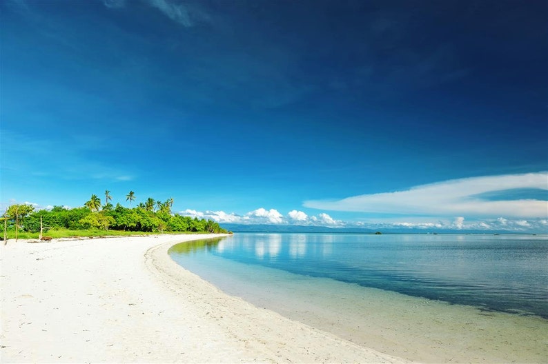 Island Beach Wall Decal Art Blue Sea White For Home Decor Vinyl Sticker Colorful Poster Photo 038