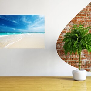 Amazing beach wall decal coast photo decal children room decor poster, colorful ocean wall art print for nursery room decoration send 253 image 5