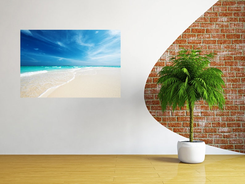 Amazing beach wall decal coast photo decal children room decor poster, colorful ocean wall art print for nursery room decoration send 253 image 5