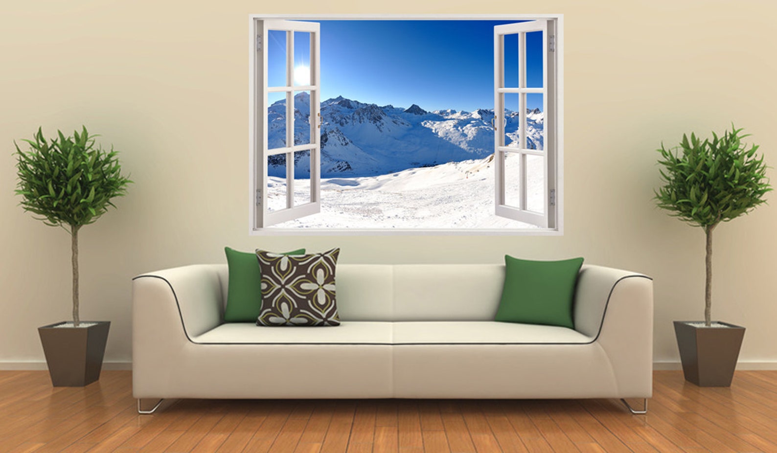 Snow Mountains Wall Stickers Window Snow Mountain Decals for Etsy