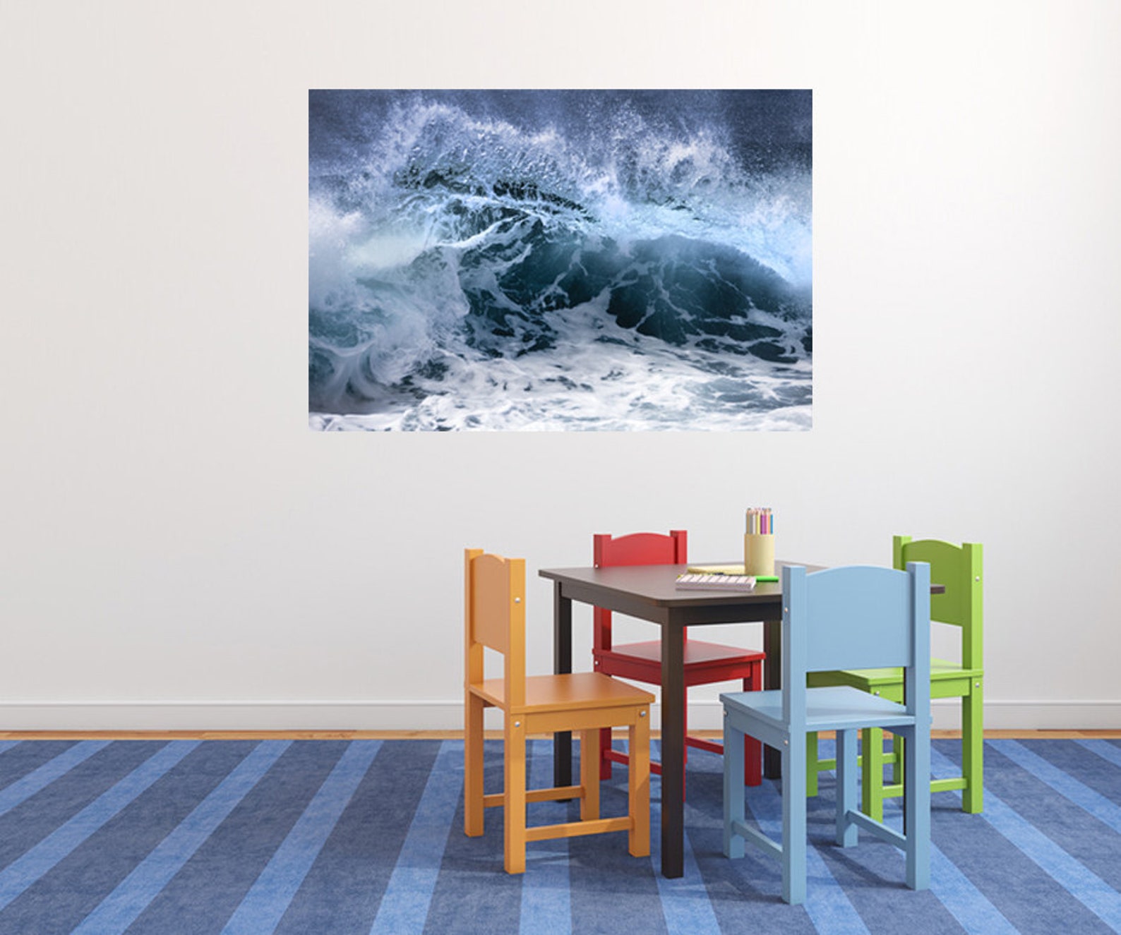 Wave Wall Decal Ocean Wall Sticker Vinyl Home Decor Storm Etsy