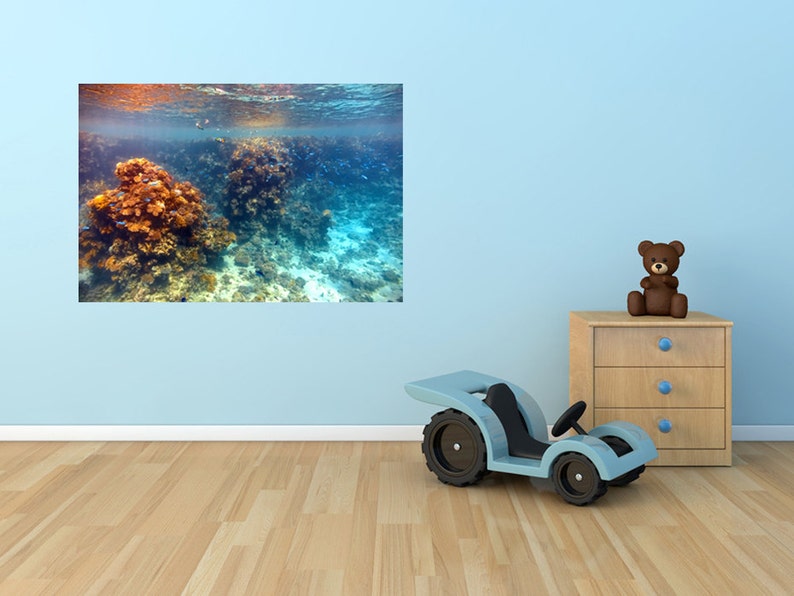 Underwater Wall Decal Coral Reef Fishes Poster Fishes Etsy