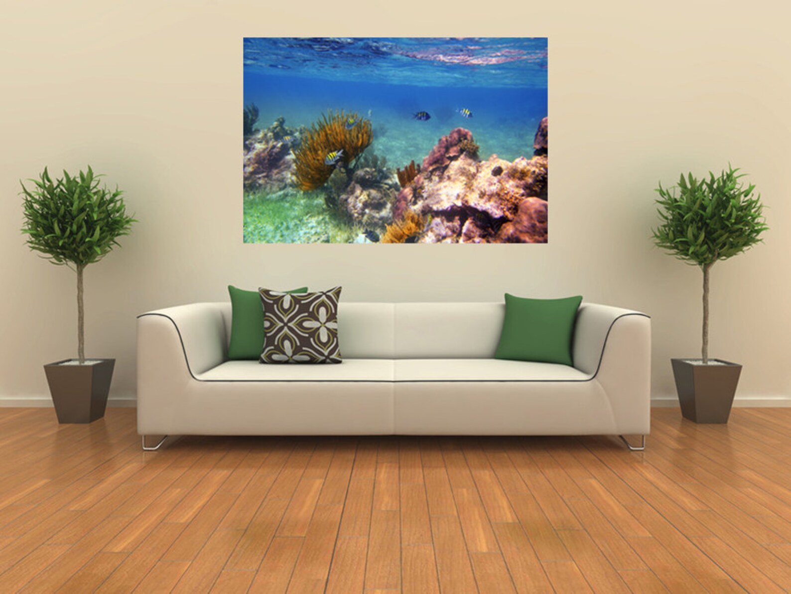 Underwater Wall Decal Coral Reef Fishes Poster Reef Fish Etsy