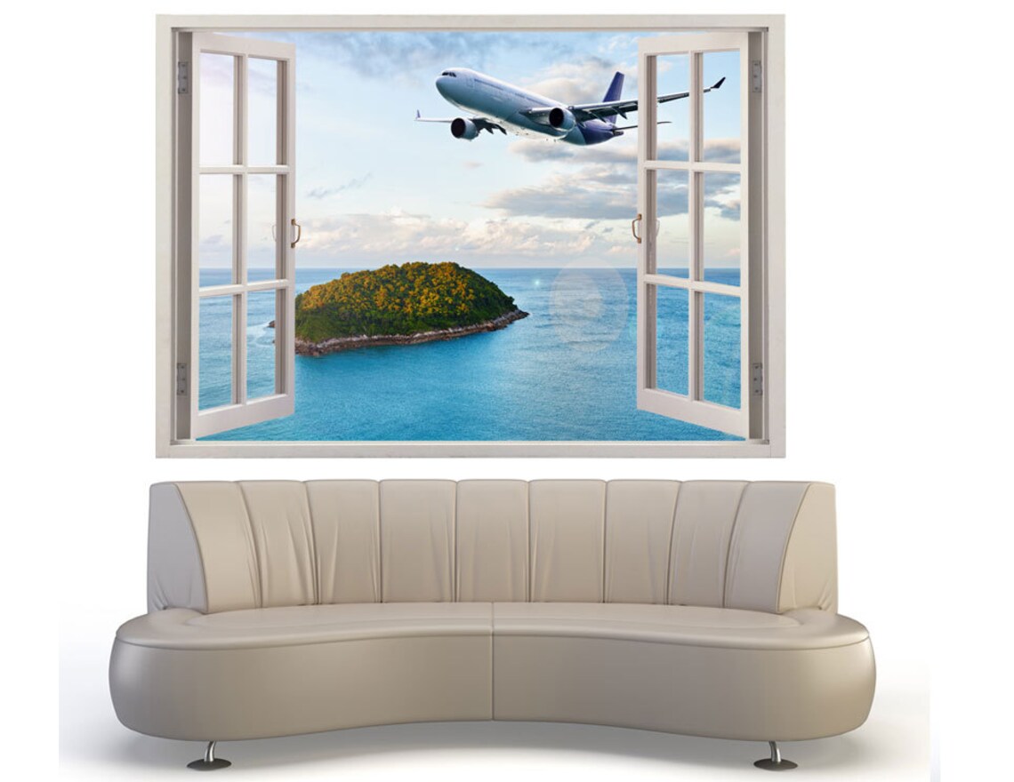 Passenger Plane Wall Sticker Window Airplane Wall Decal for Etsy