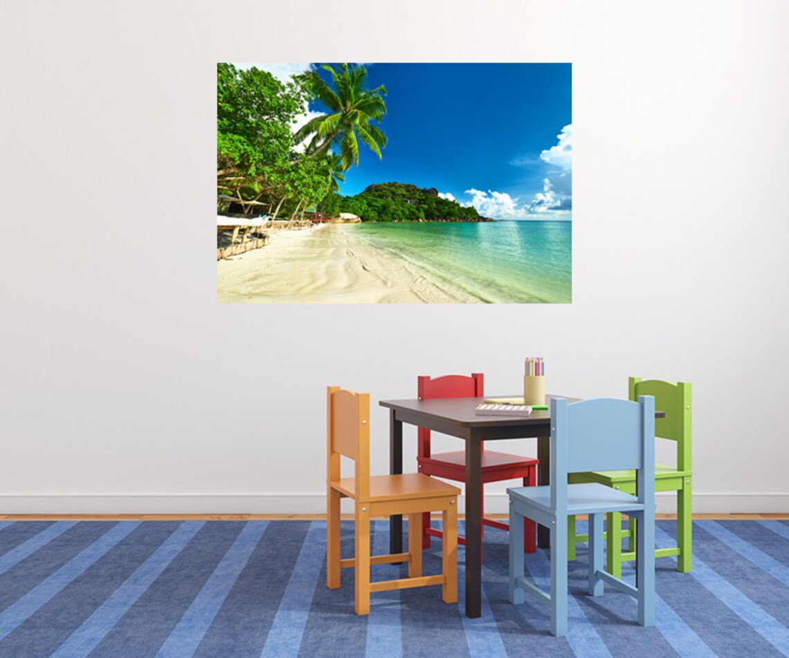 Tropical Beach Wall Decal Tropical Beach Coast Decal for Home Etsy