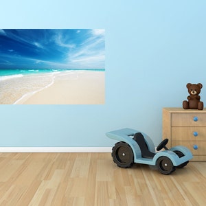 Amazing beach wall decal coast photo decal children room decor poster, colorful ocean wall art print for nursery room decoration send 253 image 3