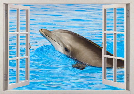 Colourful Wall Art Metal 45 cm Dolphin