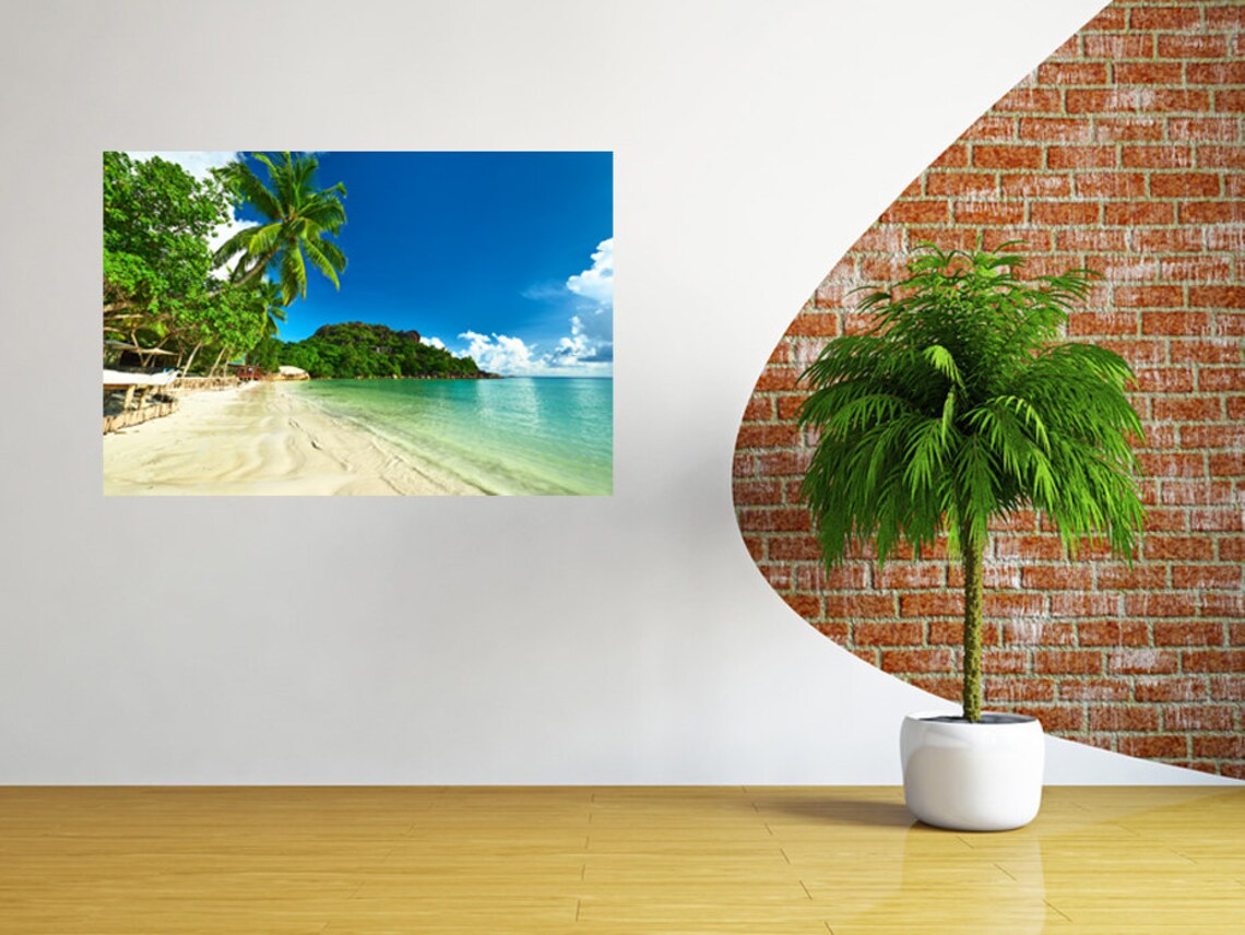 Tropical Beach Wall Decal Tropical Beach Coast Decal for Home Etsy