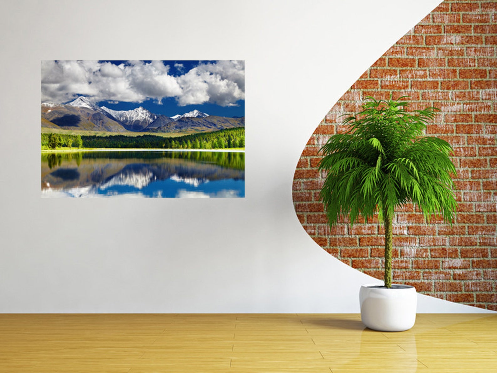 Lake Wall Decal Vinyl Cloud Poster Colorful Lake Wall Sticker Etsy