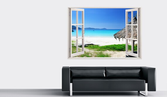 4 opciones de tamaño Italia Ocean Beach Scene Pared Calcomanía Adhesivo Arte Gráfico