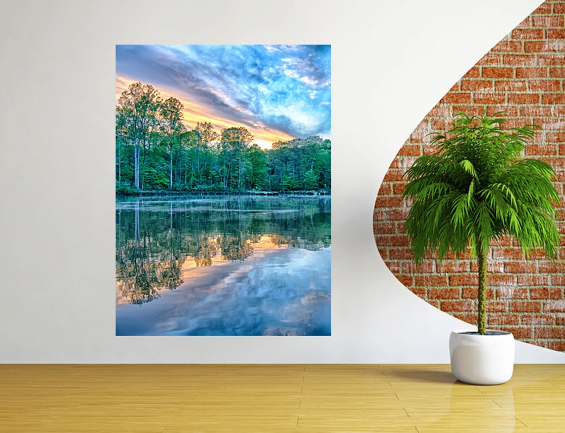 River wall decal vertical 3D window home design river at Etsy