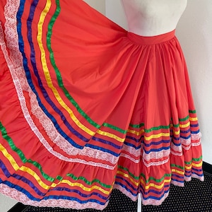 Children&#39;s Folklorico Double Circle Multi Ribbon Skirt