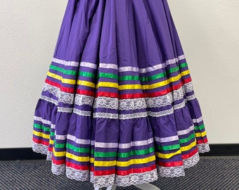 Adults Folklorico Double Circle skirts with multi ribbons