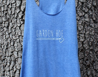 GARDEN HOE - Gardening Shirt - Yoga Top - Blue Women's Triblend Tank Top