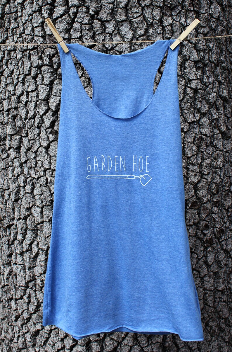 GARDEN HOE Gardening Shirt Yoga Top Blue Women's Triblend Tank Top image 1