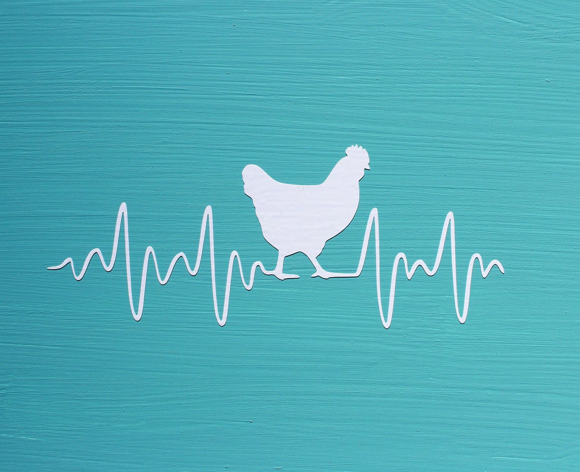 CHICKEN HEARTBEAT Decal Chicken EKG Vinyl Car or Wall Etsy