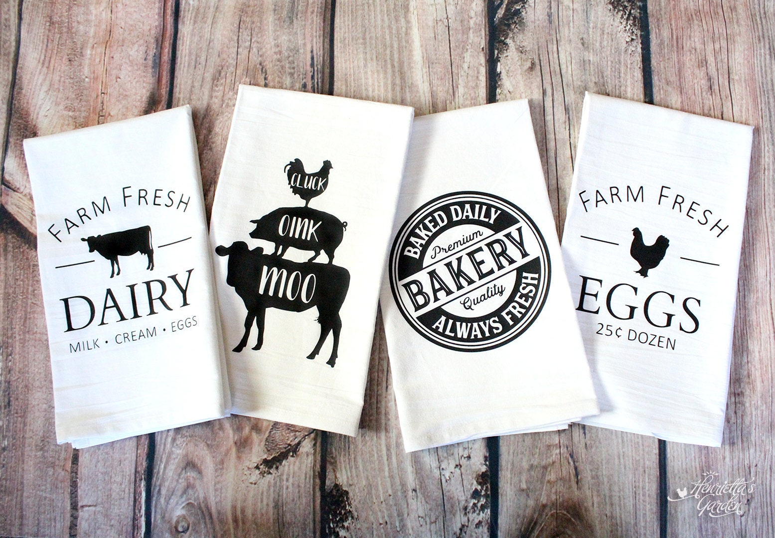 Farmhouse Kitchen Towels, Farmhouse Animal Barn Fresh Eggs Soft