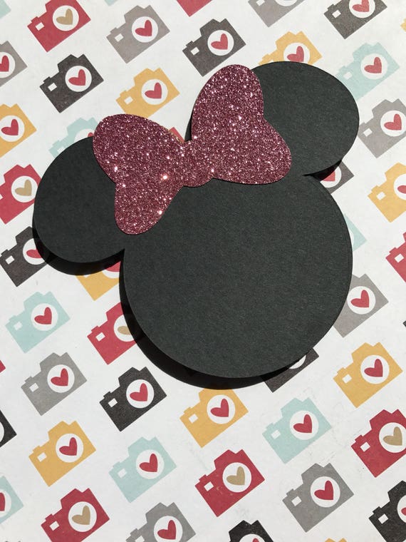 Minnie Mouse Head Pink Glitter Die Cuts | Etsy