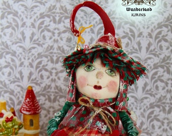 Christmas tree,Doll Christmas tree,shoes,textile spruce, girls,clowns,primitive,rustic style,country style, sculptural textiles,work of art