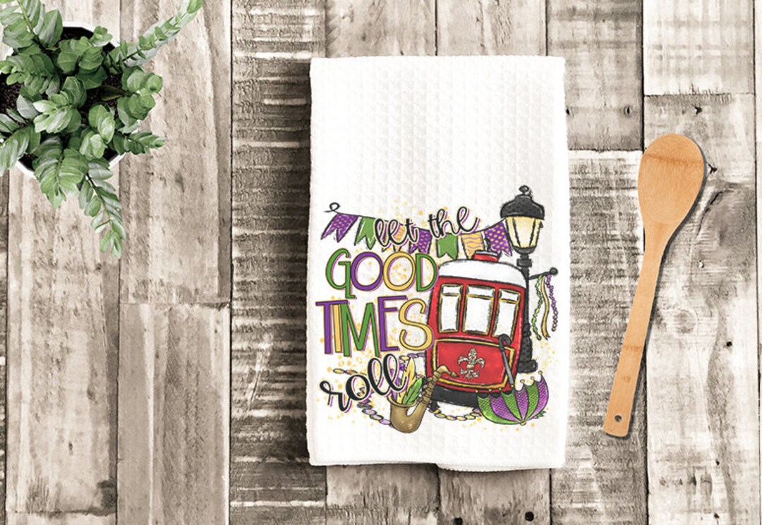 mardi gras kitchen towels