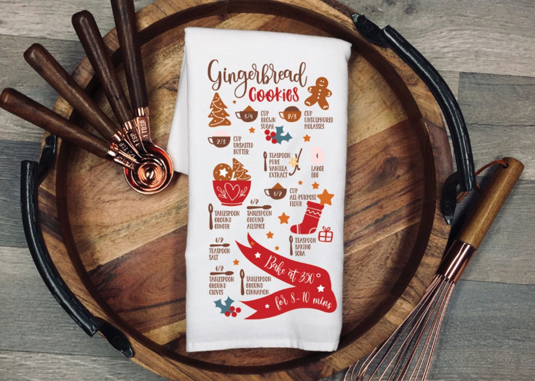 Christmas Tea Towels, Recipe Decor, Christmas Kitchen Towel, Decorative ...