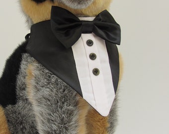 Dog Tuxedo Bandana  Wedding Attire in Black  Extra Small to Extra Large