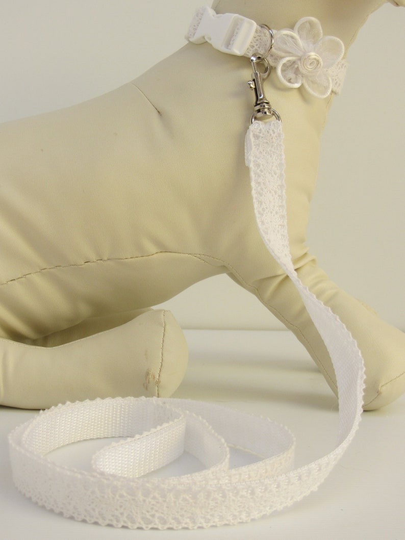 Dog Lace Collar and Leash White Wedding Attire Etsy