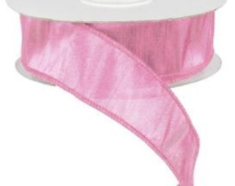 1.5" Pink Satin Dupioni Ribbon, Pink Easter Ribbon, Wired Ribbon, Satin Ribbon (25 yards) - RA200147