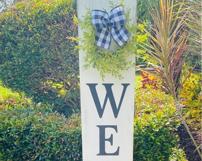 Distressed Welcome Porch Sign, Welcome Porch Sign With Wreath