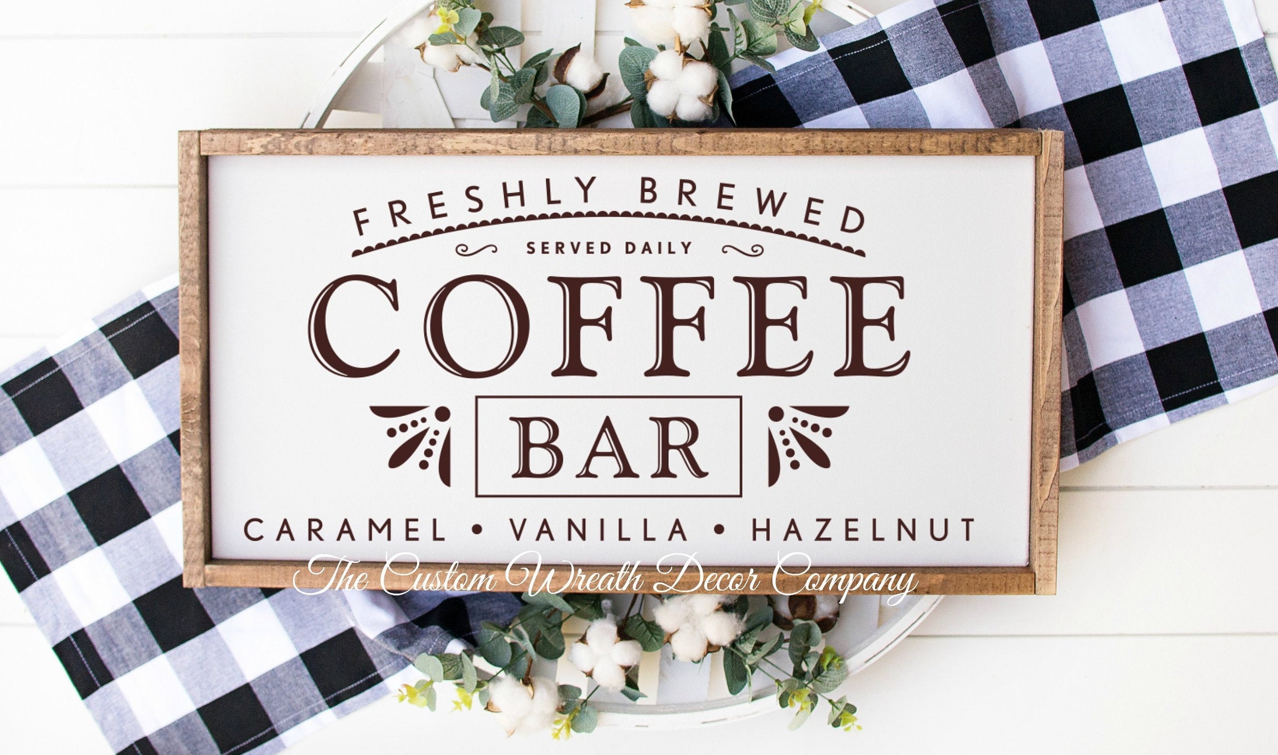 Coffee Bar Wood Sign Coffee Bar Rustic Sign Freshly Brewed Etsy Canada