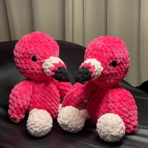 Crochet Flamingo Plush – Made to Order – Soft Stuffed Animal Toy – Tropical Bird Gift for Kids, Baby Showers & Decor - one single flamingo
