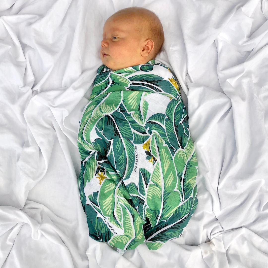 Tropical Palm Muslin Swaddle Australian Accessories for Baby Boys, Baby