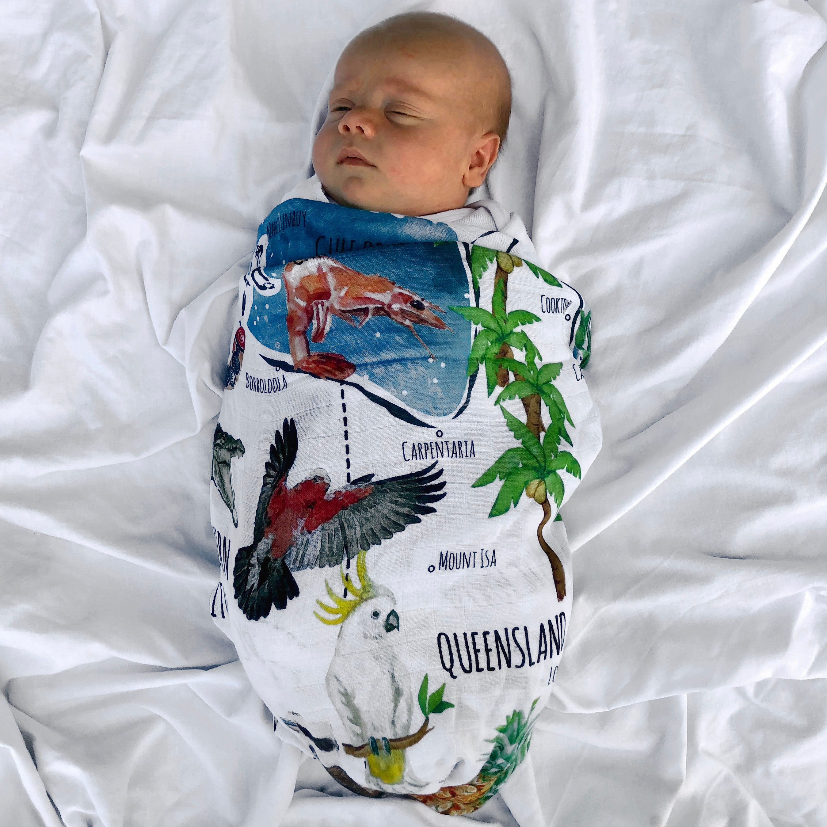 Australian Map Muslin Swaddle Australian Accessories for Baby Boys